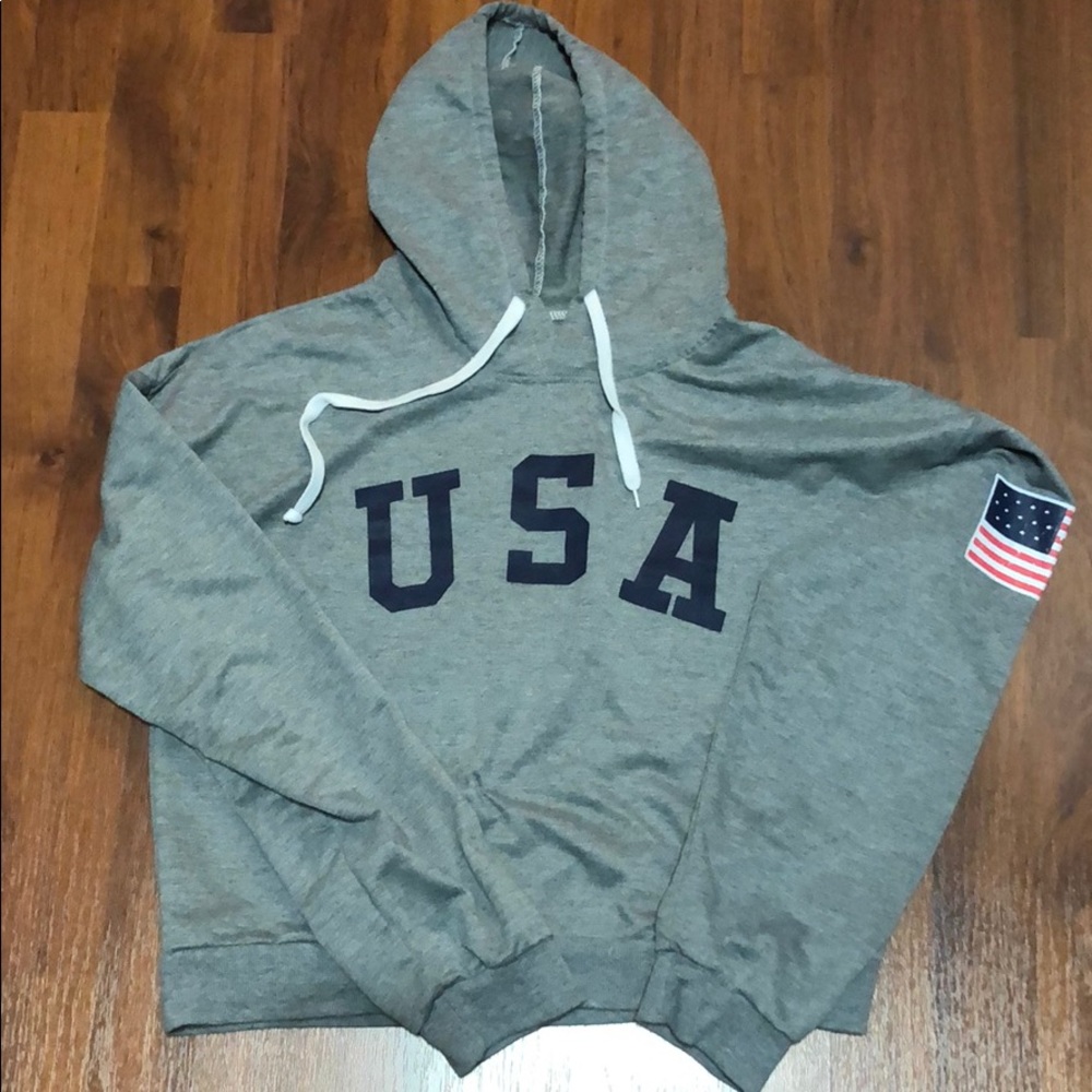 USA Crop Hoodie